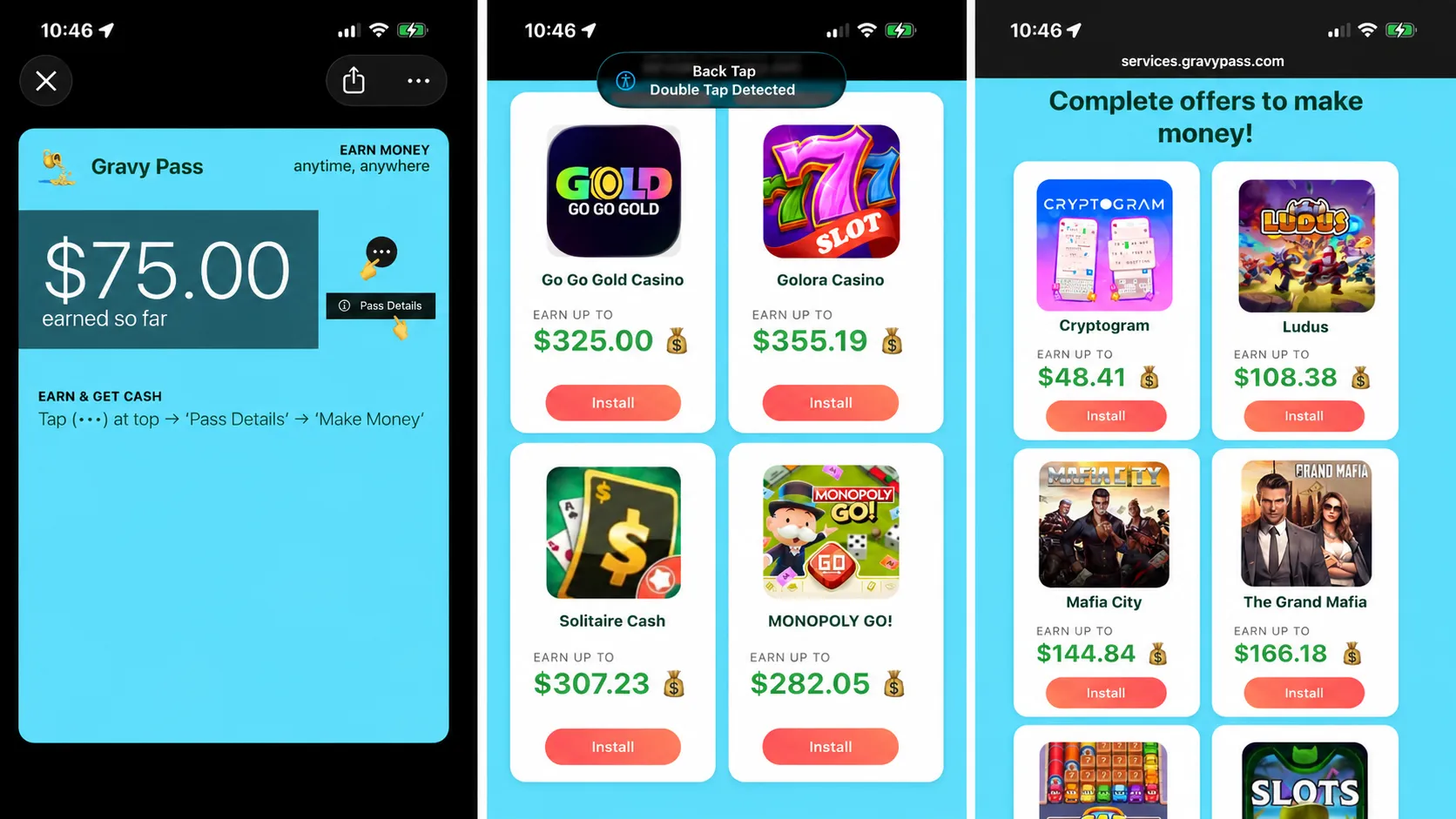 What Make $45 on day one by testing apps and games on your phone looks like in practice
